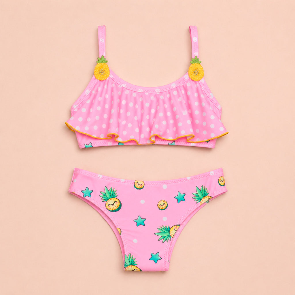Bikini Bimba con Volant fantasia Cute Ananas