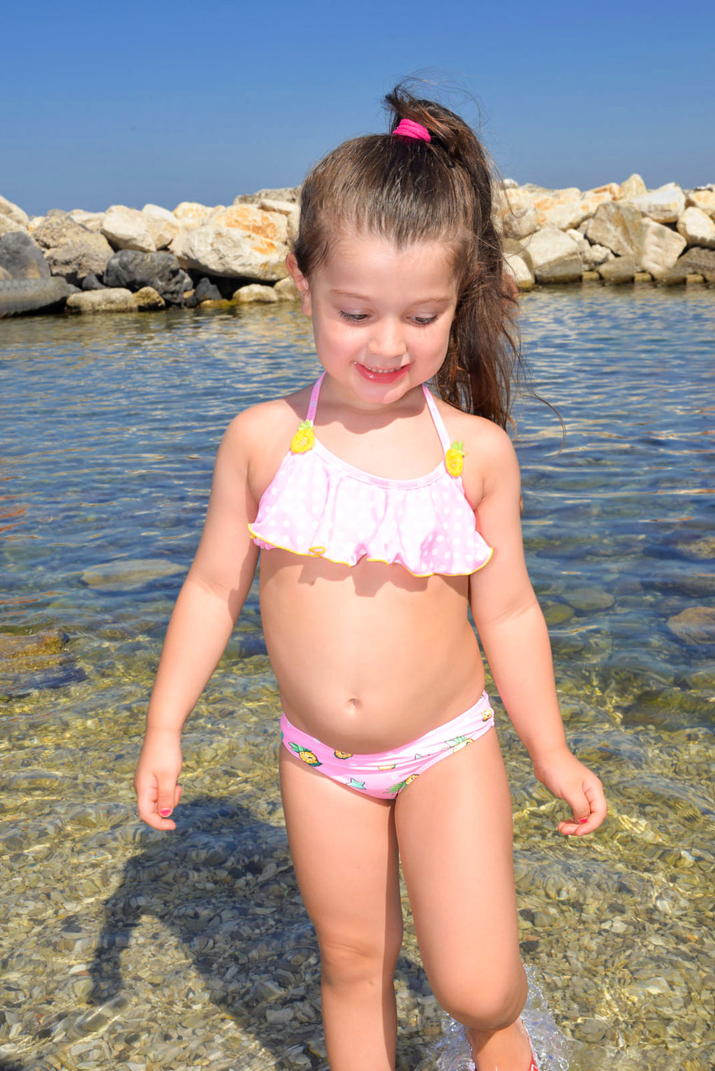 Bikini Bimba con Volant fantasia Cute Ananas