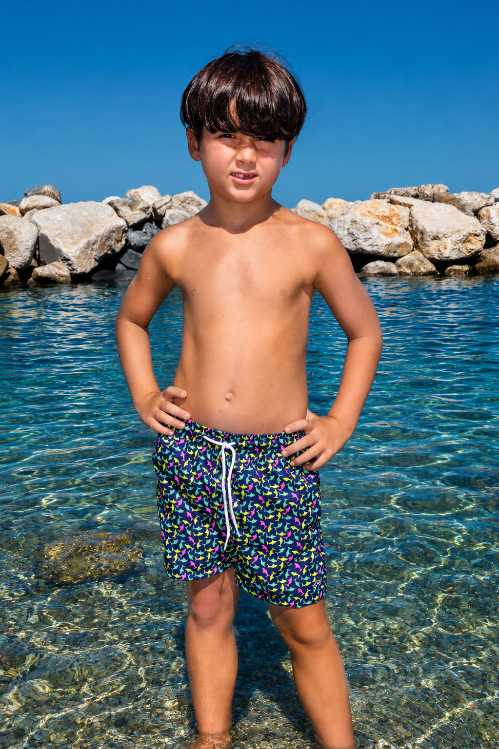Short Bimbo Tactel fantasia multicolor