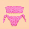 Bikini fascia bimba sangallo rosa