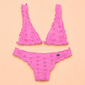 Bikini triangolo a vela bimba sangallo rosa