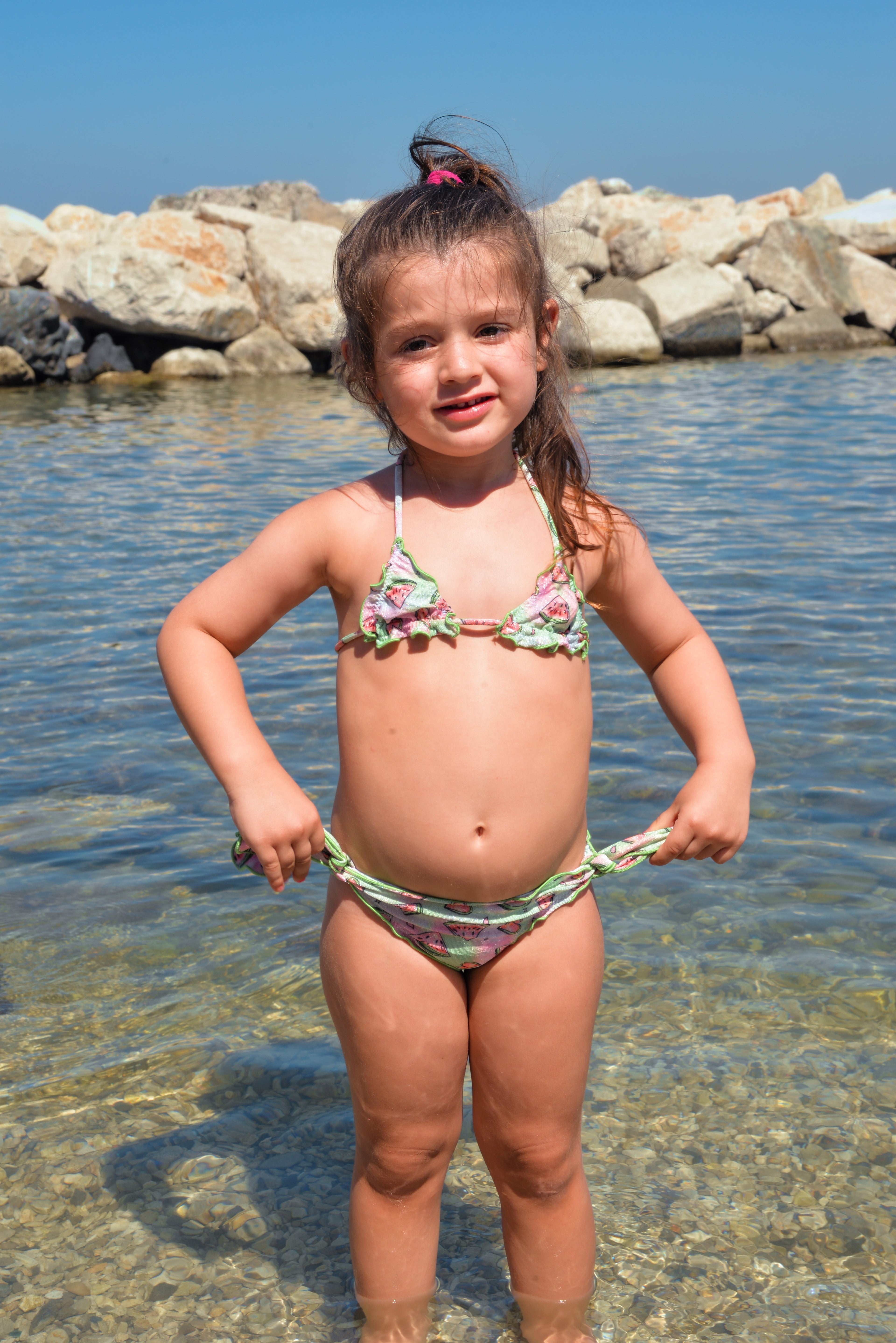 Bikini triangolo frou frou bimba Lurex