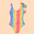 Costume intero monospalla bimba fantasia Rainbow