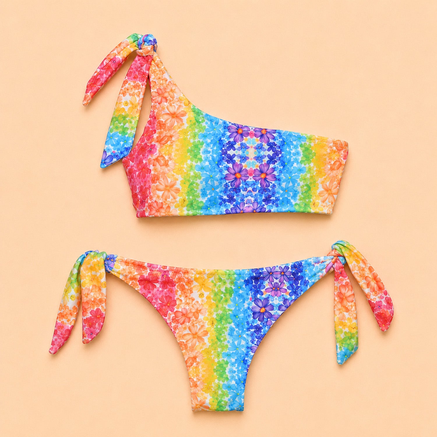 Bikini monospalla bimba fantasia bimba Rainbow