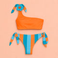 Bikini monospalla bimba color block