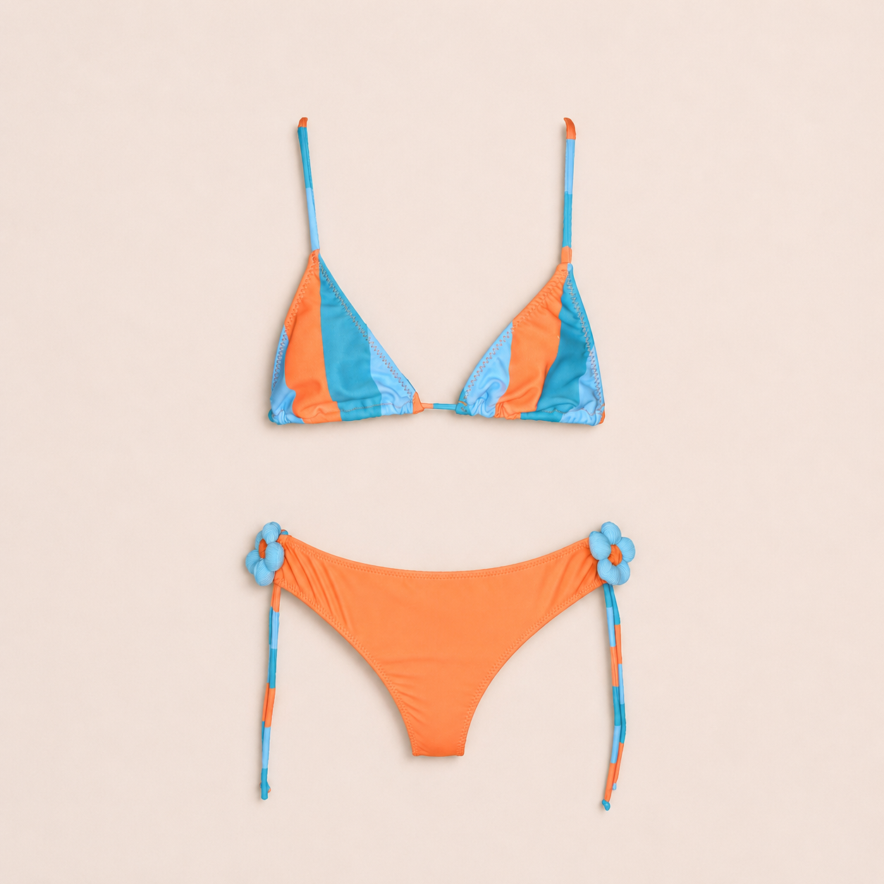 Bikini triangolo bimba color block