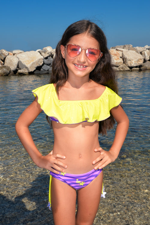 Bikini bimba con volant fantasia marina