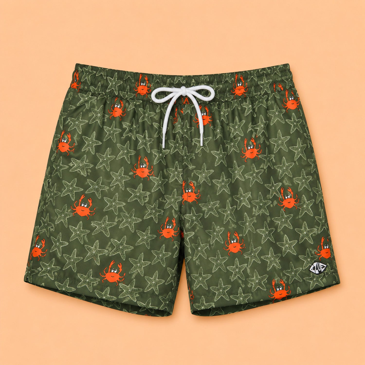 Short Tactel Uomo stampa granchi e stelle marine